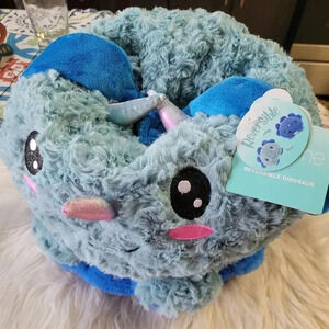 Reversible Donnie the Dino Plush 9" New Happy Angry